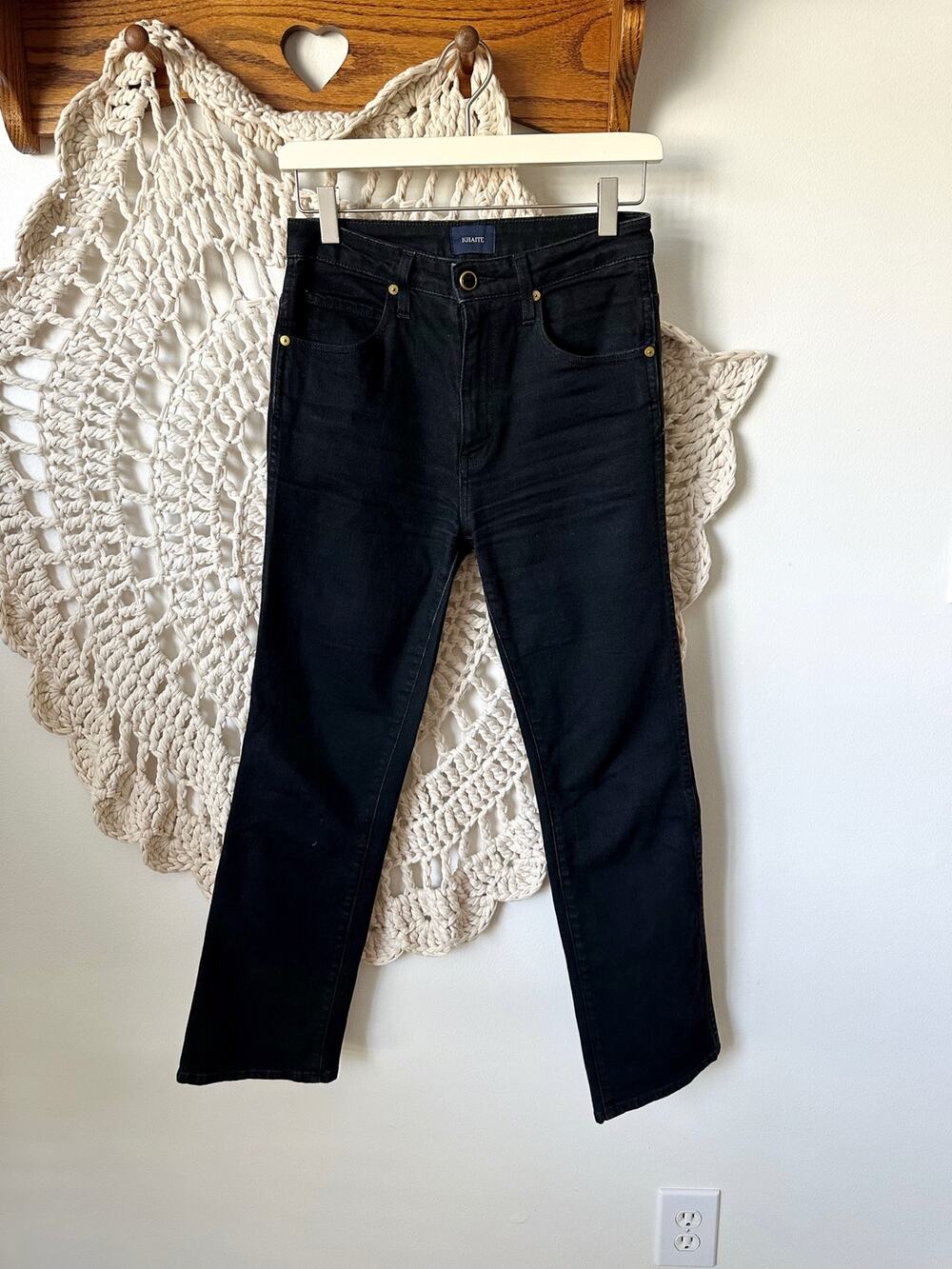 Khaite Vivian Stretch Jeans In Carlyle Black Size 26